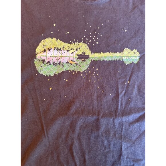 Life Is Good Mens XL Crusher Tee Shirt With Guitar Reflection Graphic - Picture 2 of 4